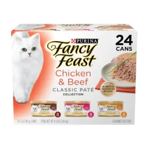 Purina Fancy Feast Chicken and Beef Classic Pate Collection Grain (Pack of 24)