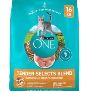 Purina ONE Natural Dry Cat Food, Tender Selects Blend With Real Chicken - 16 Lb. Bag